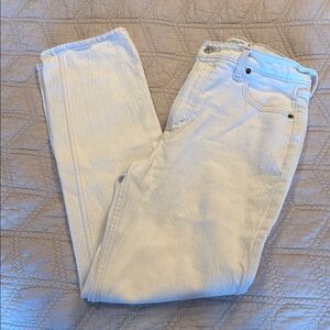 Abercrombie & Fitch Women's Cream Straight Leg Jeans